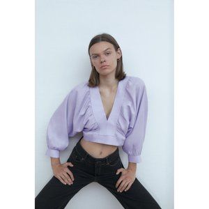 ZARA CROP TOP size s lilac